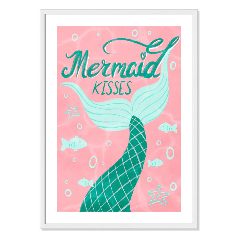 Mermaid Kisses 1, impression sur papier, H 34,5 po x l 24,5 po x P 1,18 po, Encadré de boîte blanc