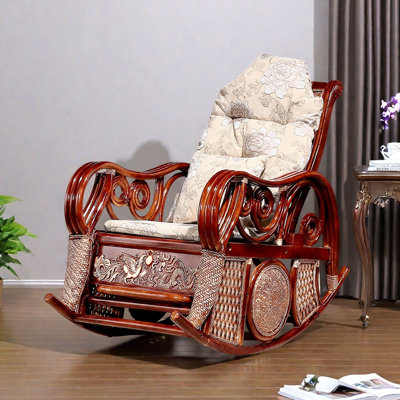 Chaise berçante en rotin décontractée Balcon