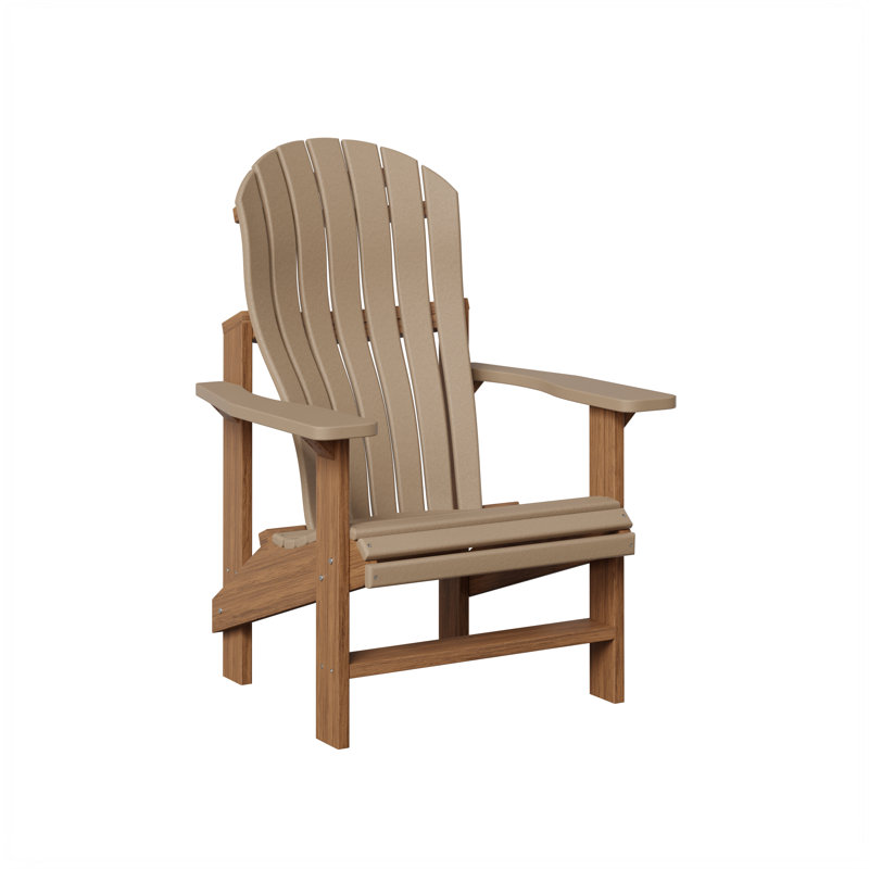 Berlin Gardens Contour Upright Adirondack Chair, Weatherwood with Antique Mahogany