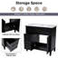 Meuble-lavabo 36 po avec lavabo 36 po Elijiah, armoire noire avec tiroirs, structure solide et panneau de fibres à densité moyenne