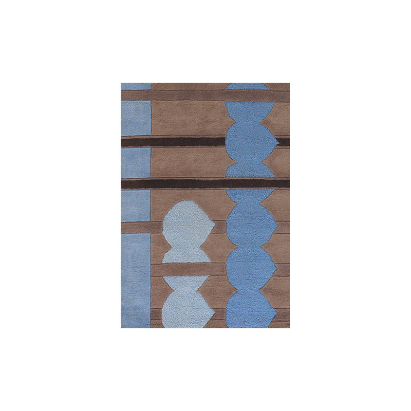 Avalisa Brown/Green Area Rug, Rectangle 5' x 7'6",  Brown/Blue