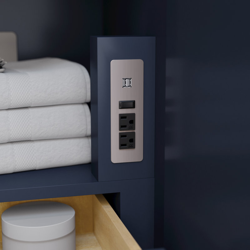 Base de meuble-lavabo simple 41,75 po Marlena seulement, Bleu foncé