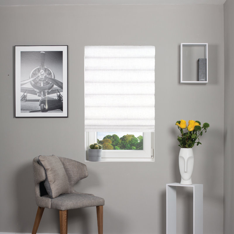 Store romain obscurcissant Romero, L 39 po x L 64 po, Blanc