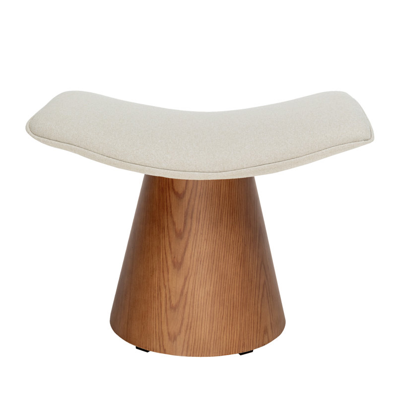 Jalsingh Upholstered Ottoman, Beige Revolution Performance Fabrics®, Honey Oak