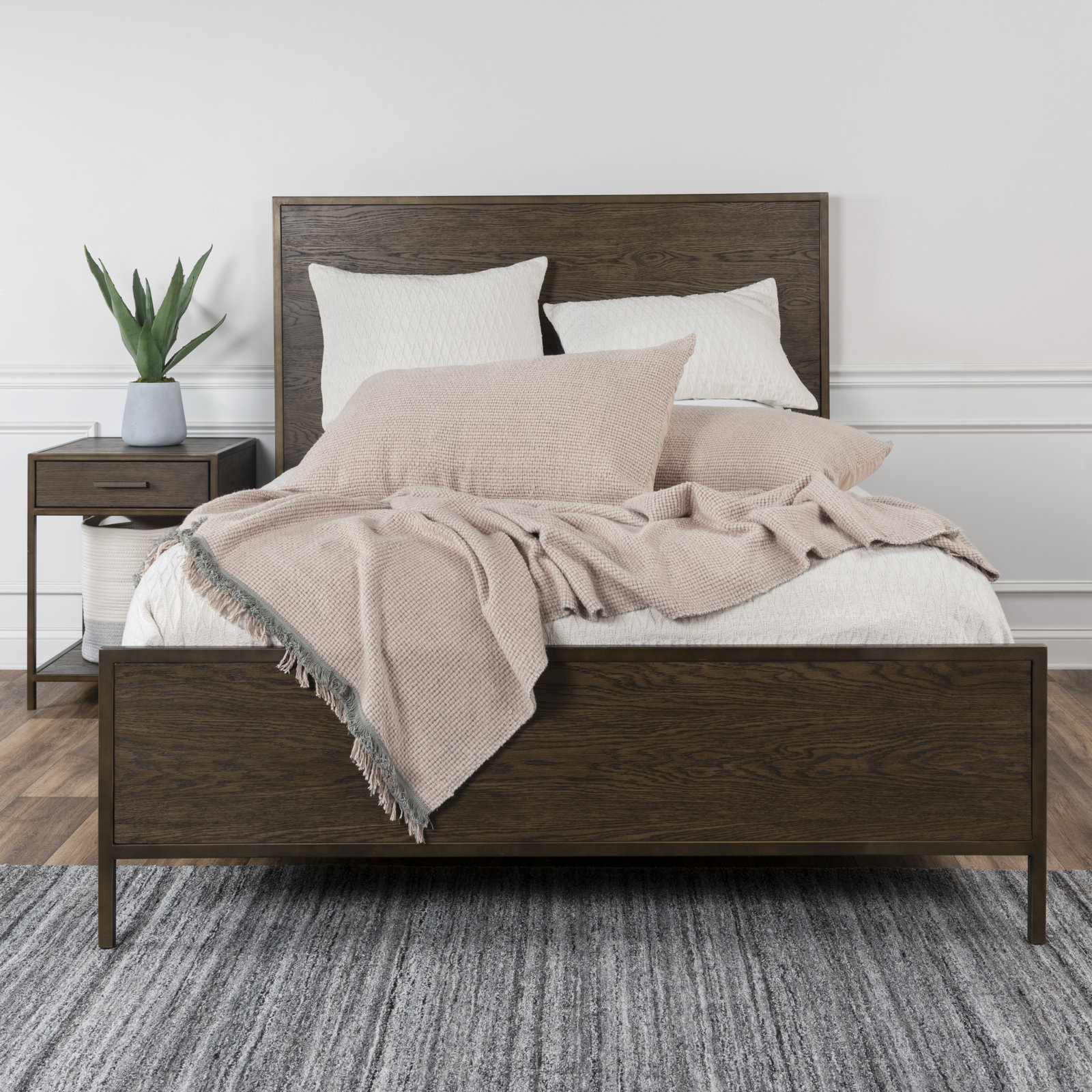 Eastover Cotton Hand Woven Blanket, Blush