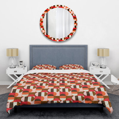  Ensemble de housse de couette moderne et contemporaine en microfibre rouge