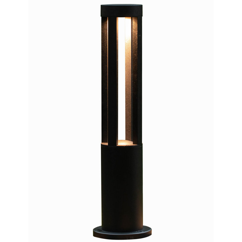 Black Integrated LED Bollard Light, 23.75" H x 6.25" W x 6.25" D