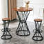Ensemble de table de bar industriel 3 pièces avec tabourets pour petits espaces-1890674272