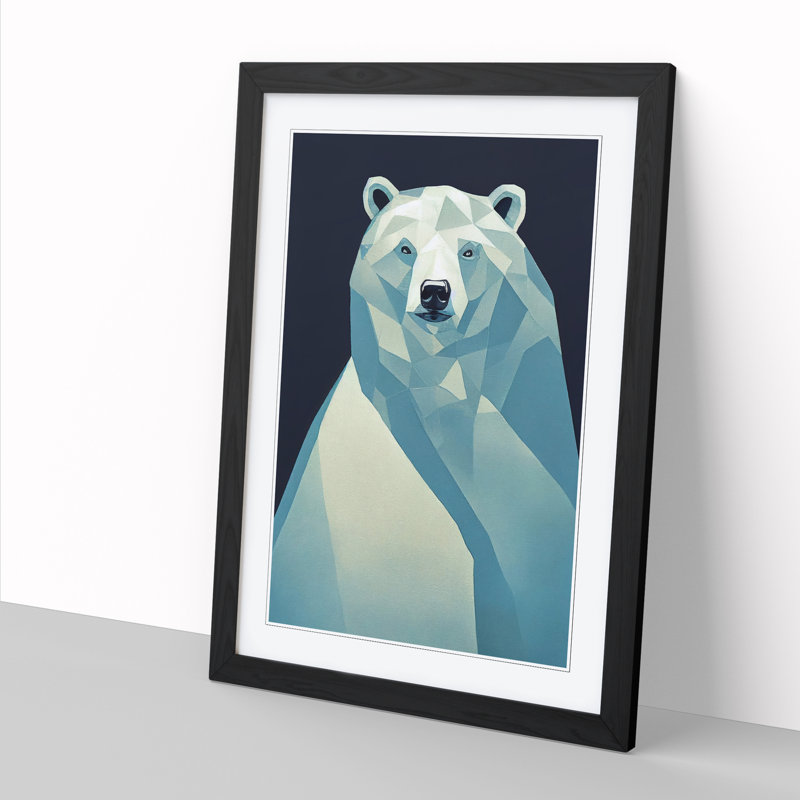FRM-V0523-1884X Polar Bear Contemporary Vol.1 - Picture Frame Print, Black, 64cm H x 46cm W x 2cm D
