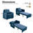 87'L 3-In-1 Convertible Chair Linen Sleeper with Adjustable Backrest and Storage Bag Set Of 2-2002382894