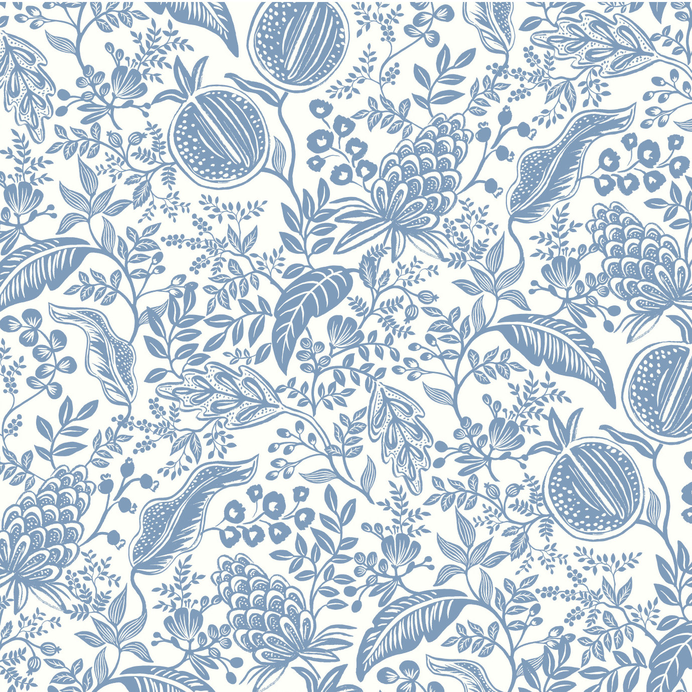 Pomegranate Wallpaper Double Roll, White/Blue
