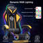 Fauteuil de jeu inclinable et ergonomique en cuir avec haut-parleurs intégrés et lumières DEL Hoffree-69741810