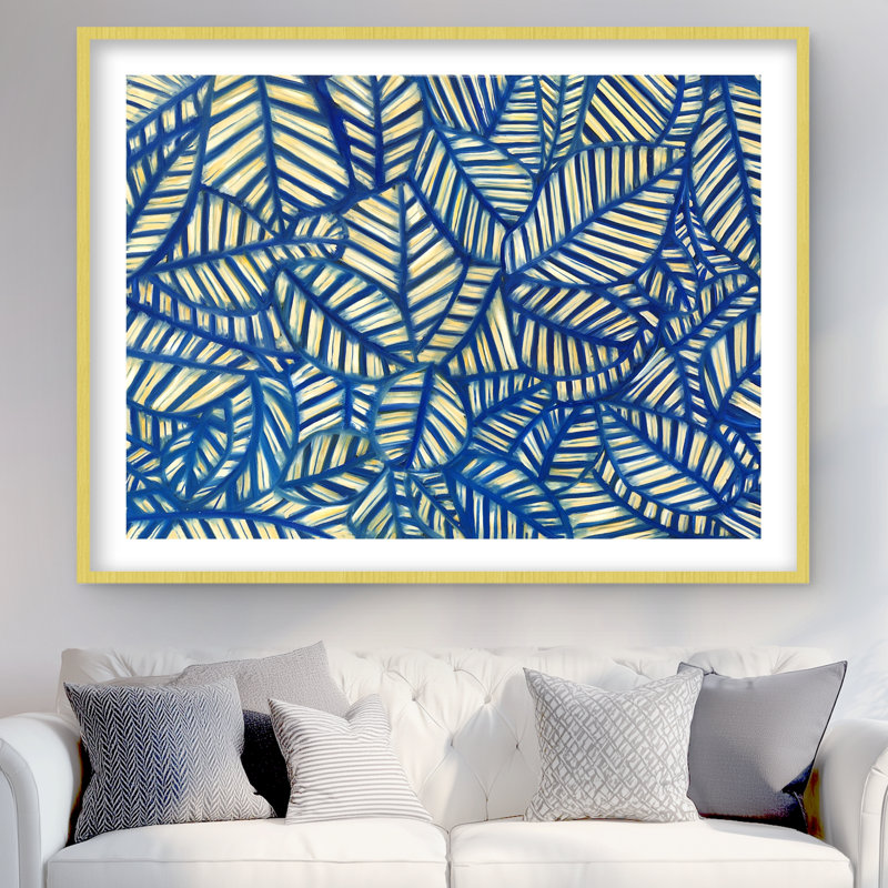 Feuilles avec motifs encadrés - Art mural