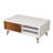 Modern 2-Tier Coffee Table, Walnut & White, 39.4 x 16.5 x 23.6 Inches | 100% Melamine Coated Particle Board, Solid Wood Door, Extra Storage | Scandinavian Design, Stylish & Functional for Living Room