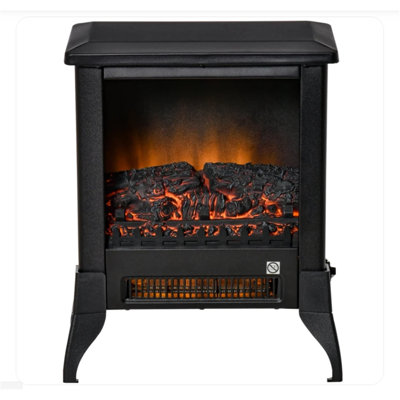 Axbridge Rosalind Wheeler 37cm W Black Electric Fireplace with 6820 BTU