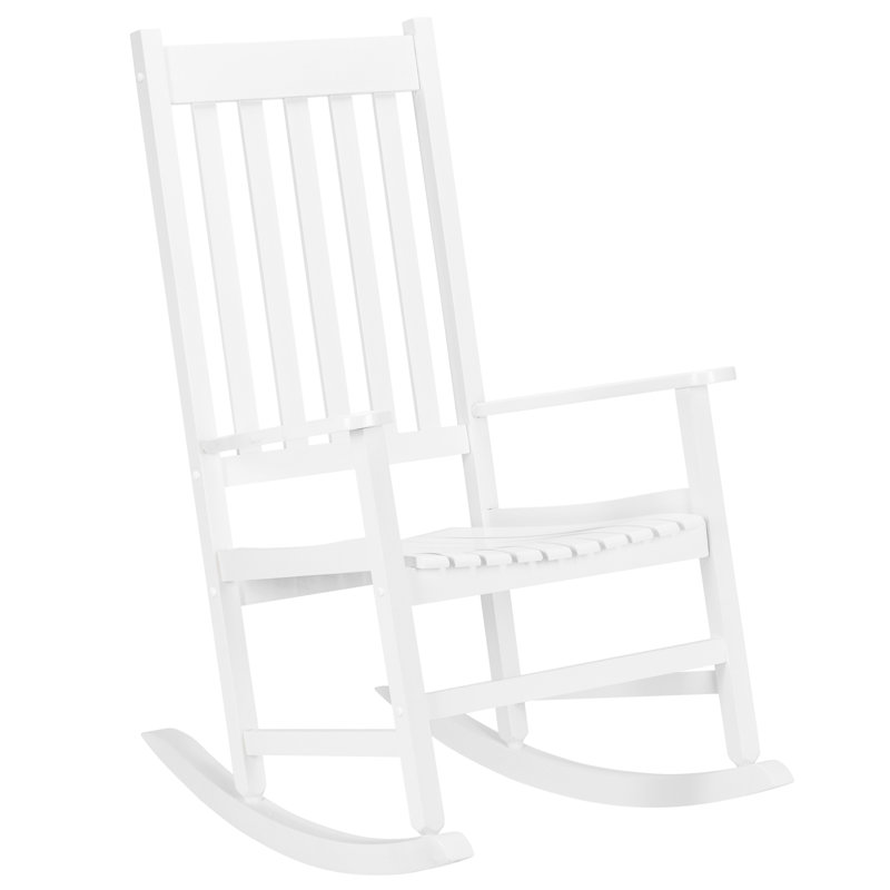 Chaise berçante d'extérieur en bois massif Bello, Blanc