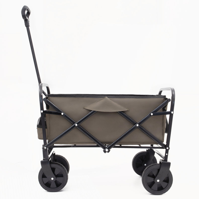 Chariot pliable pliable avec roulettes, H 2,67 pi x l 2,53 pi x P 1,27 pi, Vert olive