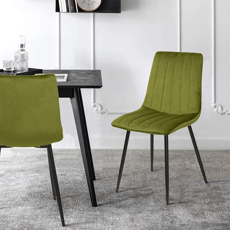 Aly 50cm H Upholstered Side Chair, Light Green
