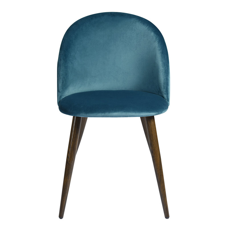 Abel 46cm H Velvet Upholstered Side Chair, Blue