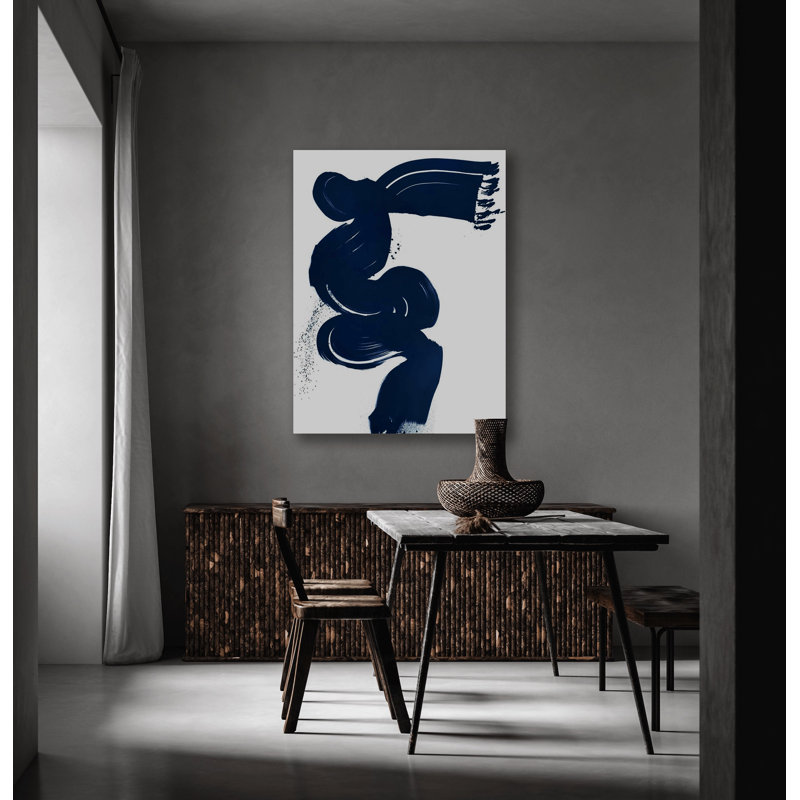 Blue Current - Artist Enhanced Canvas Print, Brown Framed Canvas, 31.5" H x 25.5" W x 1.75" D