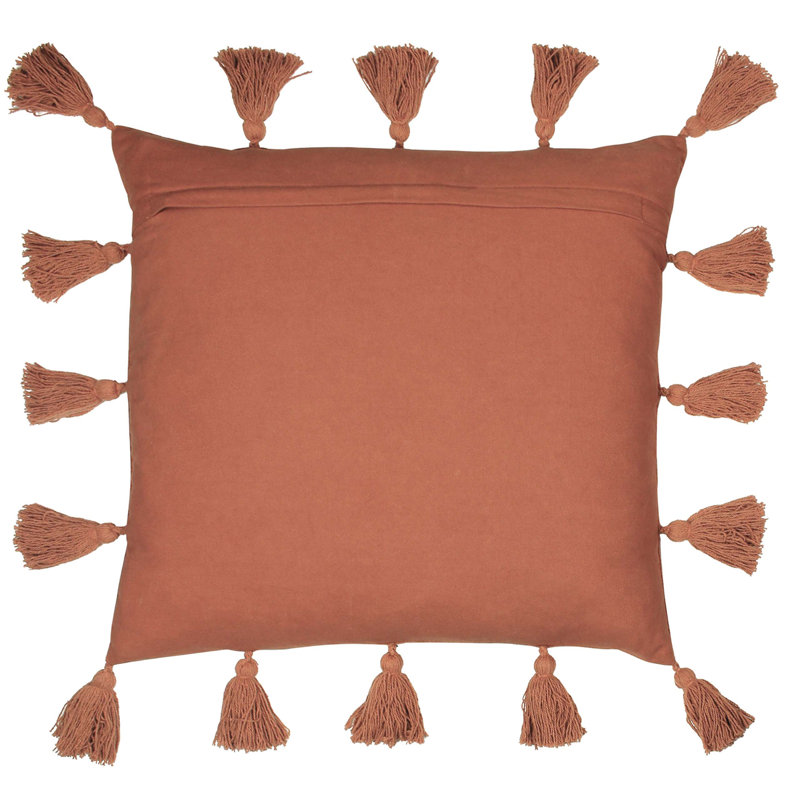 Square Cushion, 43cm H x 43cm W x 24cm D, Rust
