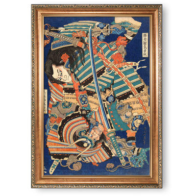 «Vechtende maintenue» par Hokusai Katsushika World Classic Reproductions For HomeDecor, cadre de gaufrage luxueux de style italien