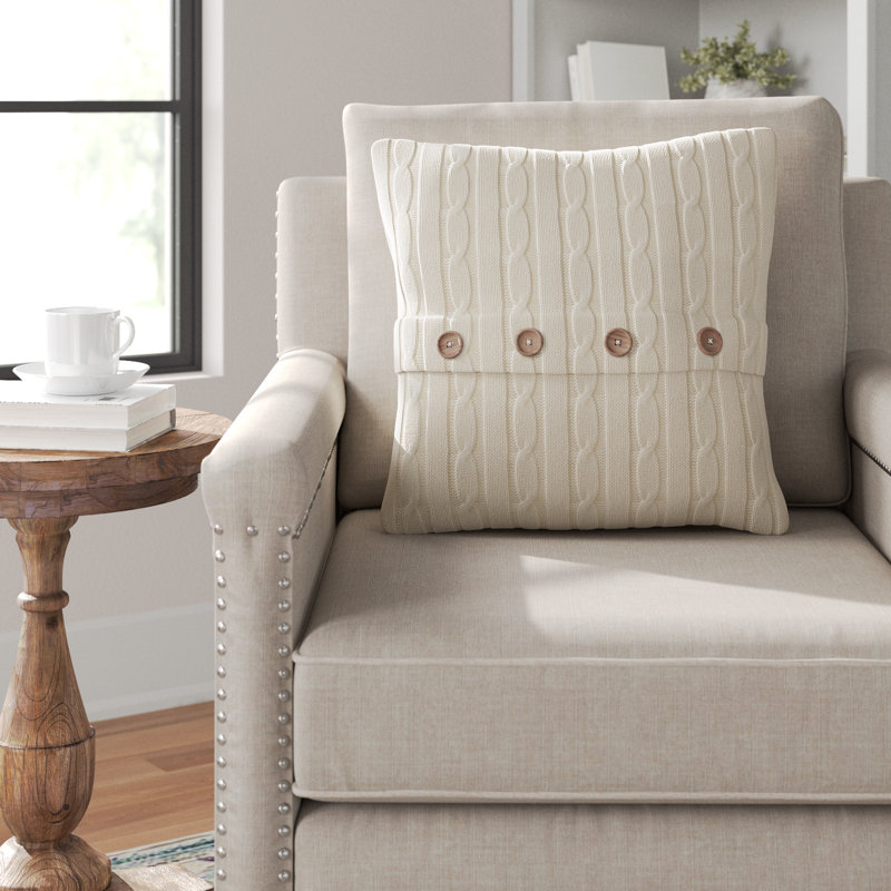 Housse et insert de coussin en coton Harrietstown, Crème