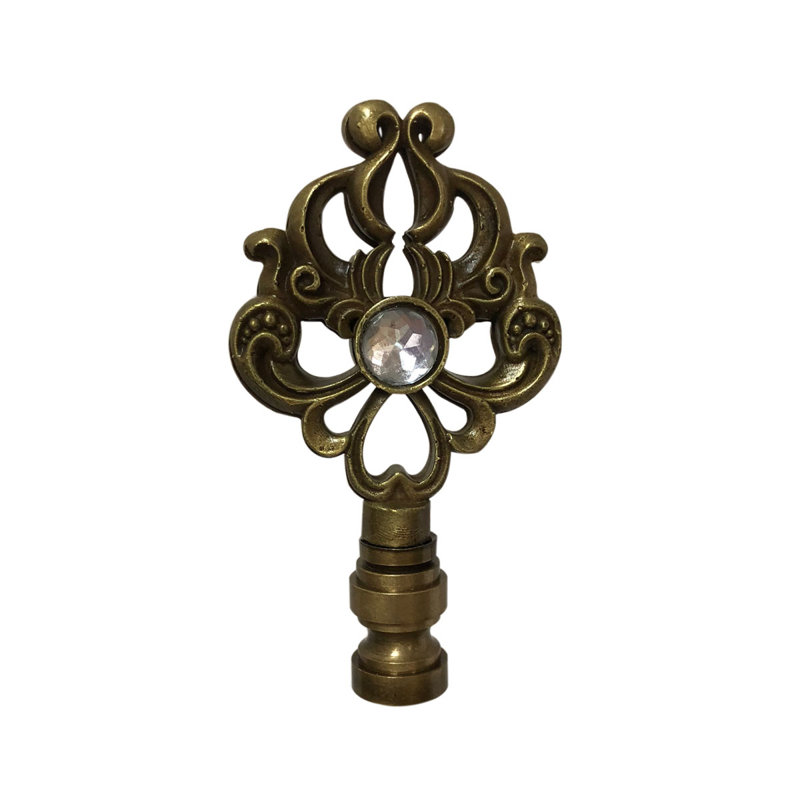 Faîteau lampe filigree floral, Laiton antique