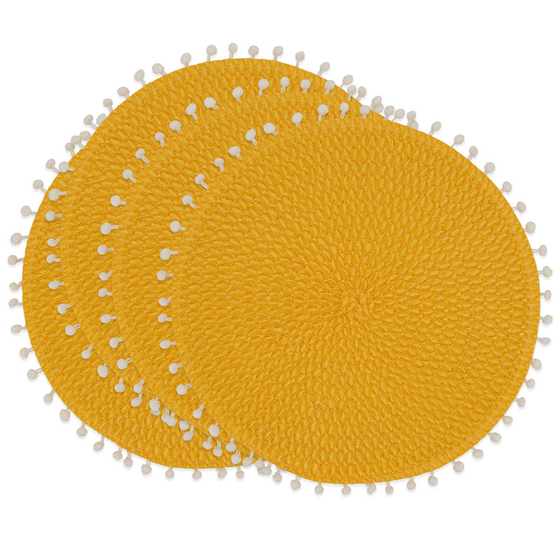 Napperon Mint Modern Pom Pom, Jaune