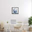 Art mural sur toile flottante avec chevauchement de feuilles bleues, design par Jacob Q-821574862-821574863