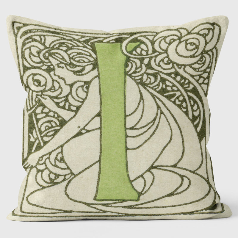 Art Nouveau Alphabet "I" Cushion