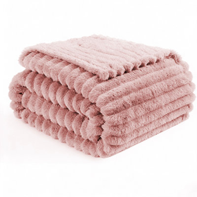 Léger à rayures - jeté en molleton doux de 300 g / m², couverture à rayures décorative et cadeau pour canapé, lit, canapé et salle de climatisation.