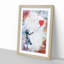 The Girl With A Red Balloon In Abstract by Banksy Framed Print-55737266-55737265