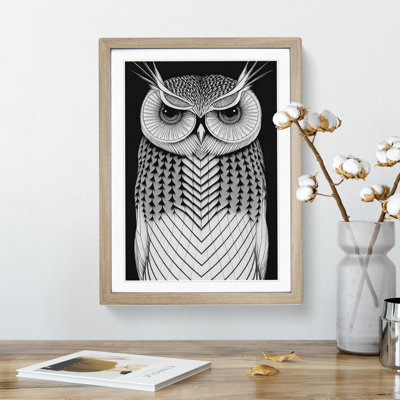 Owl in Monochrome No.4 - Framed Print