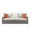 Canapé modulaire d'extérieur de 82 po avec 2 coussins et 2 repose-pieds de couleur beige Bitanya