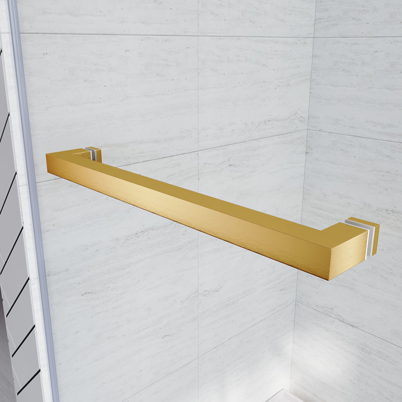 56'' - W x 62'' H Door Frameless Tub Door with, Brushed Gold