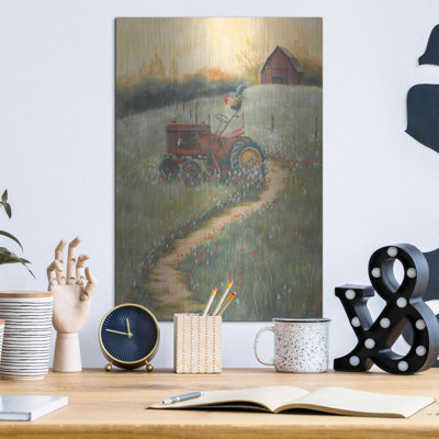 «The Old Tractor» par Pam Britton, art mural en métal