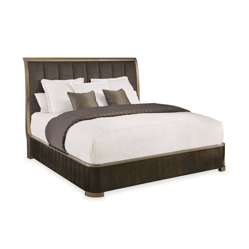 Caracole Classic Velvet Solid Wood Bed, Queen