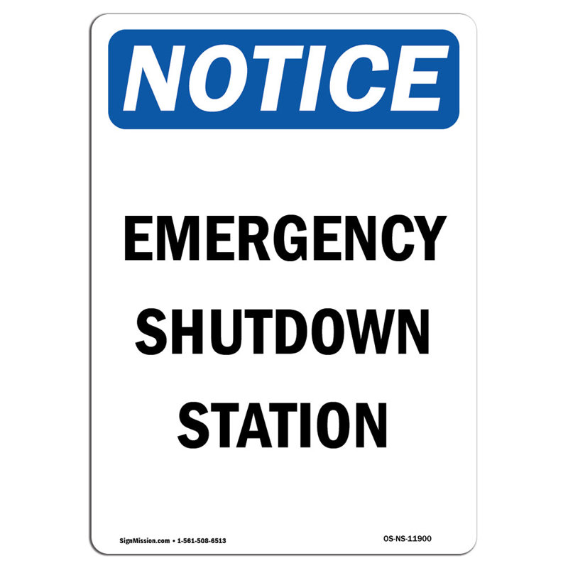 Emergency Shutdown Station Sign