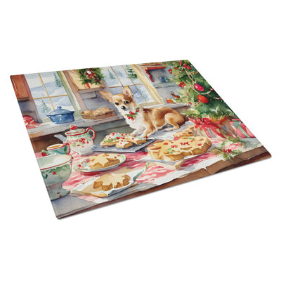 Chihuahua Christmas Cookies Glass Cutting Board