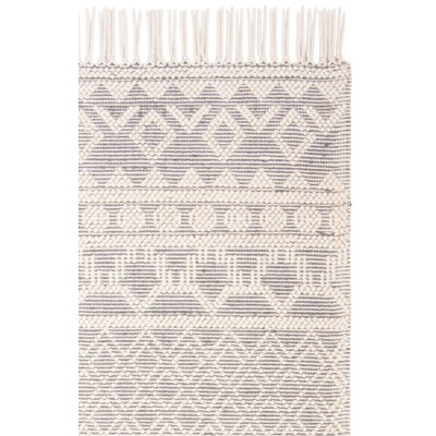 Tapis en laine / coton tissé à la main Mcguigan Natura en ivoire / gris