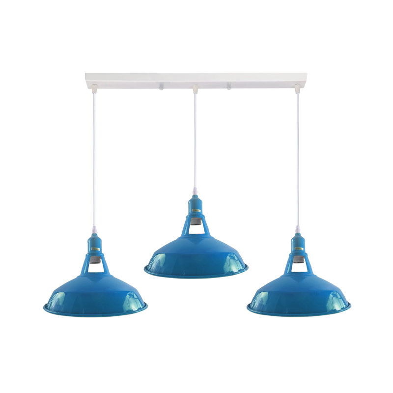 3 - Light Silver Kitchen Island Pendant, Blue, Yes