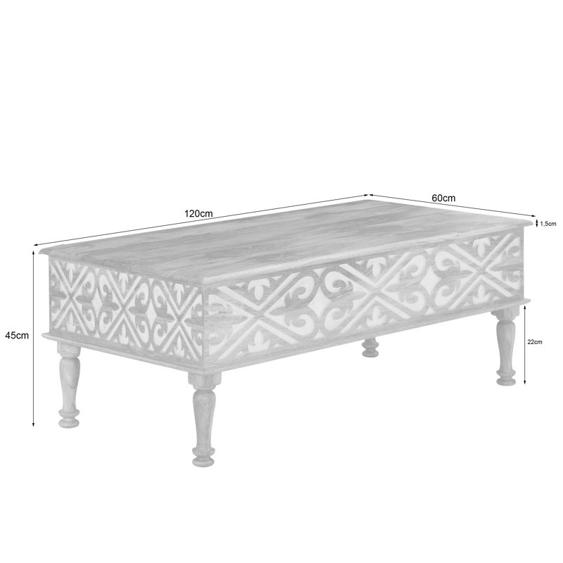 Yolanda Solid Wood Four Leg Coffee Table