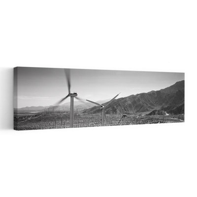 Wind Turbines On A Landscape Abstract Contemporary Landscape Mountain Wall Art