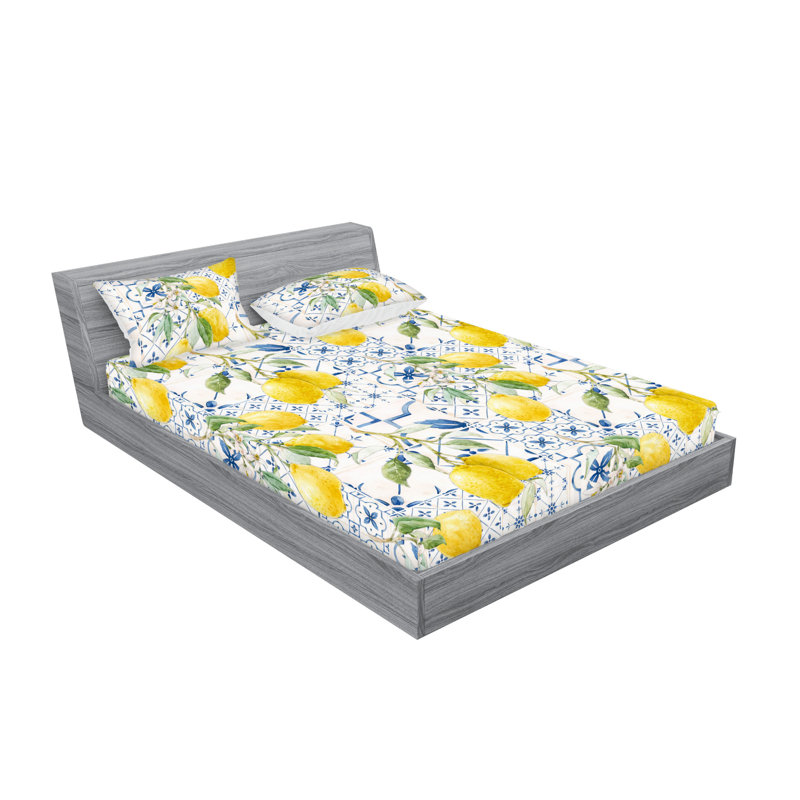 Drap-housse et taies décoratives Ambesonne, Drap-housse très grand californien avec 2 taies d