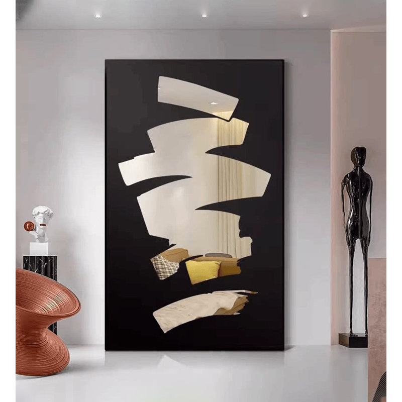 Miroir pleine grandeur mural Creative Luxury, 86.61" H x 47.24" W, Black