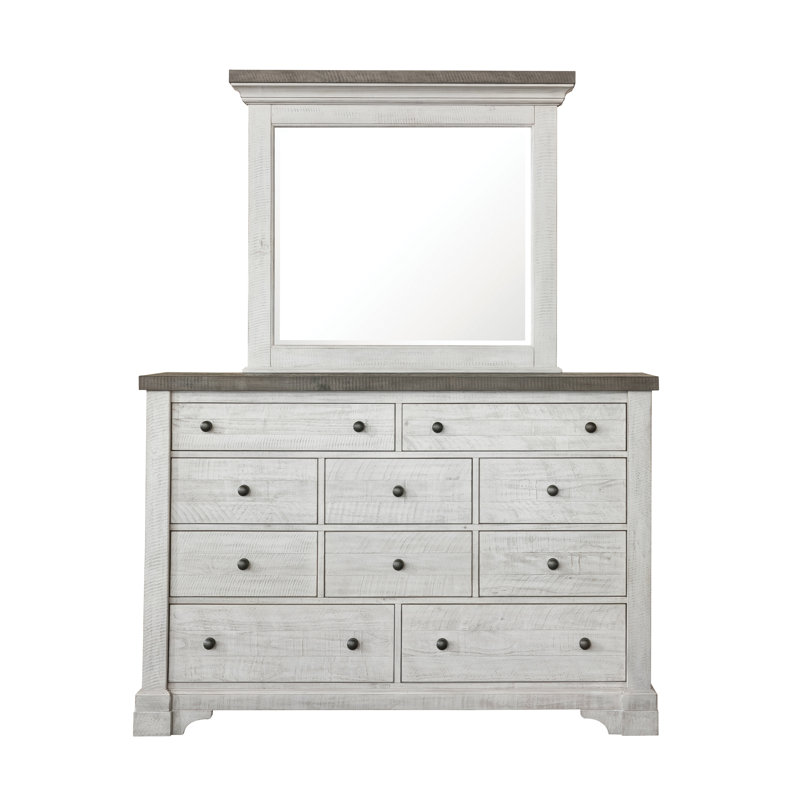 Commode 10 tiroirs avec miroir L gras