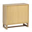 Armoire de rangement 1 porte arquée, ton de bois brun, portes à fermeture en douceur, buffet autoportant en bois de chêne, placage de qualité, pieds solides