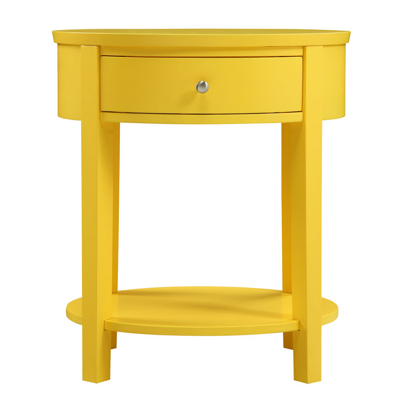 Zaheed End Table with Storage, Yellow