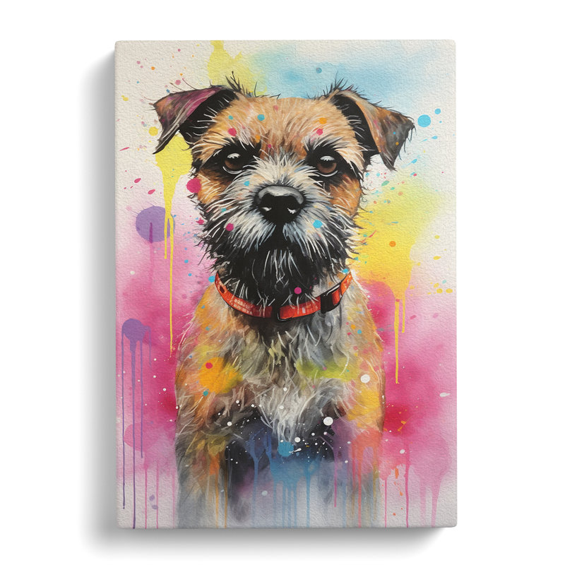 Border Terrier Informel No.3 - Wrapped Canvas Print, 76cm H x 50cm W x 3cm D